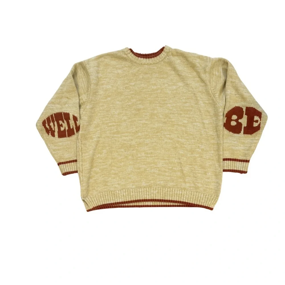 Urban Outfitters Tan and Red Crewneck Sweater